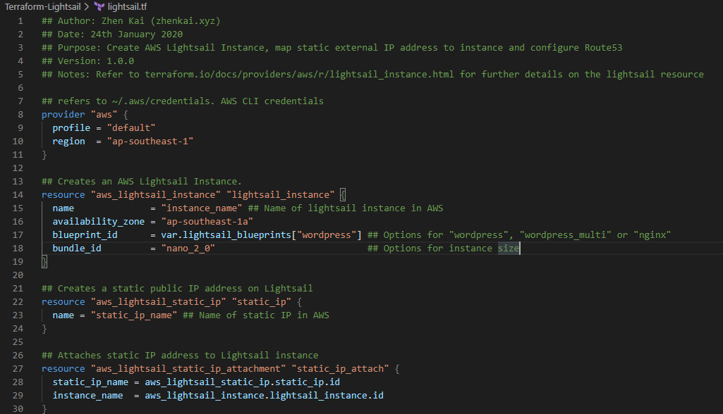 Terraforming WordPress on AWS Lightsail – zhenkai's blog